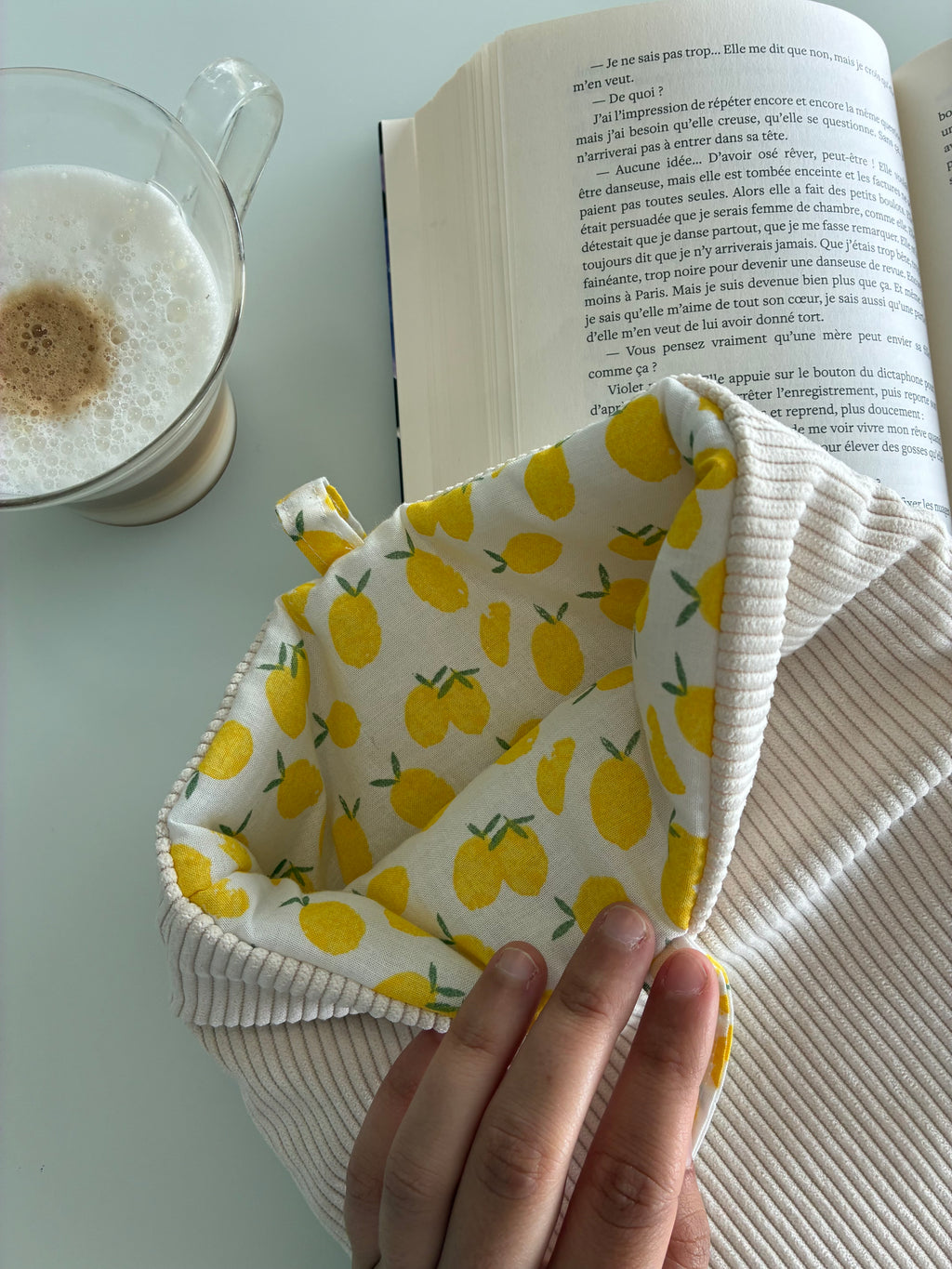 Protège livre - citron