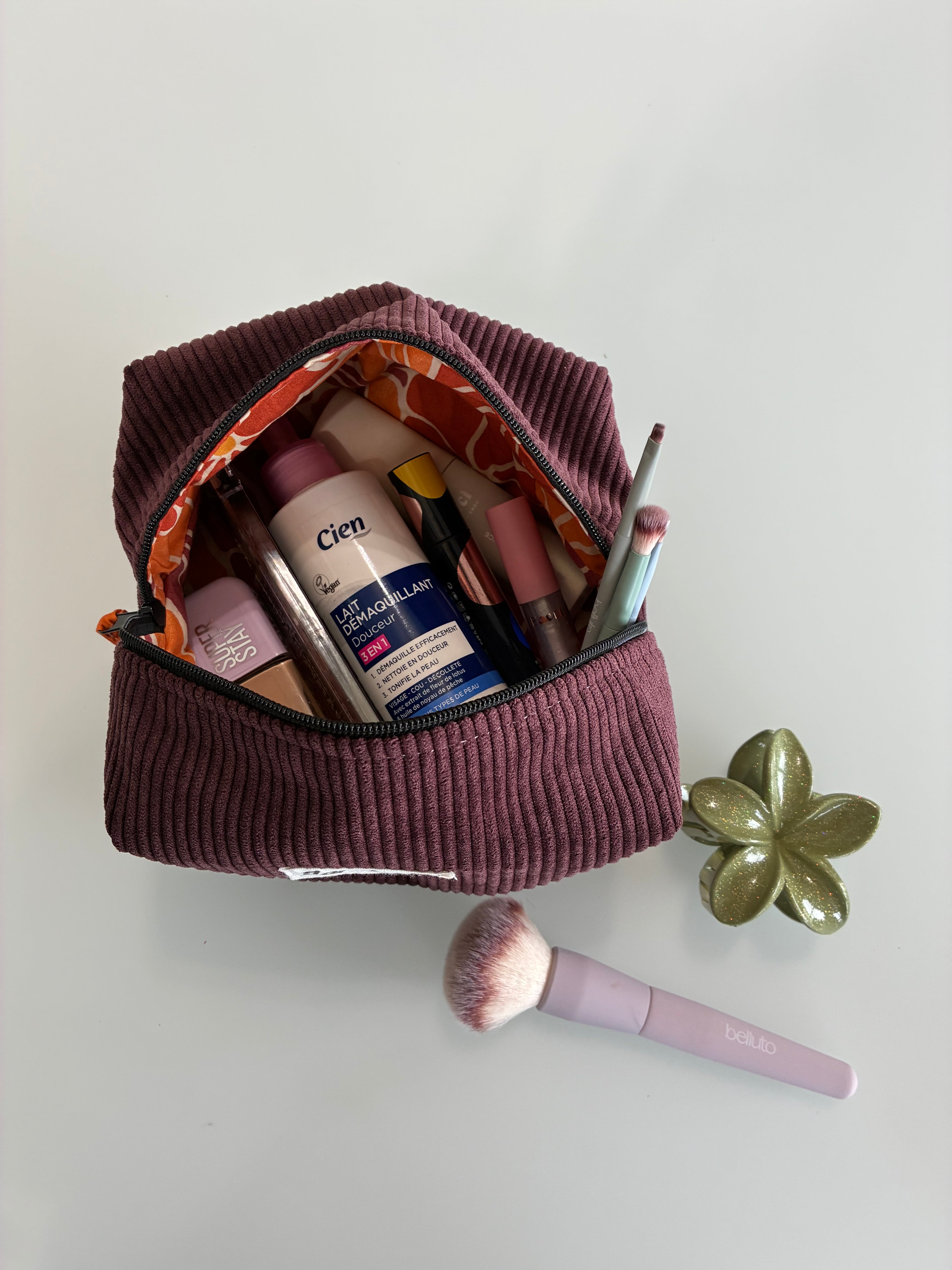 Trousse de toilette - fleur orange